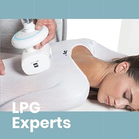 Visuel « LPG Experts » : soin d'endermologie LPG réalisé sur le dos d'une femme allongée